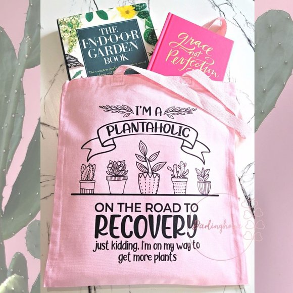 Plantaholic Canvas Tote - Pink - Picture 2 of 4